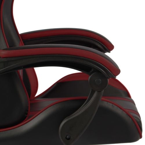 Igraća stolica od umjetne kože crna i crvena boja vina slika 8