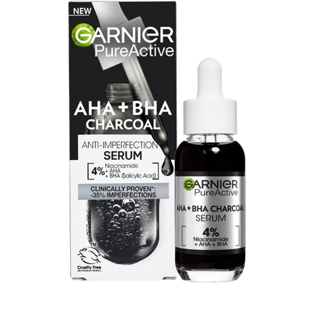 Garnier PureActive serum za lice AHA + BHA Charcoal 30ml slika 2