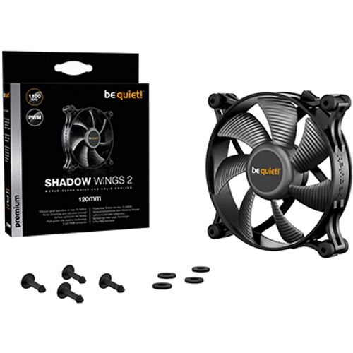 be quiet! BL085 Shadow Wings 2 120mm PWM, 1100 rpm, Noise level 15.9 dB, 4-pin connector, Airflow (38.8 cfm / 65 m3/h) slika 1