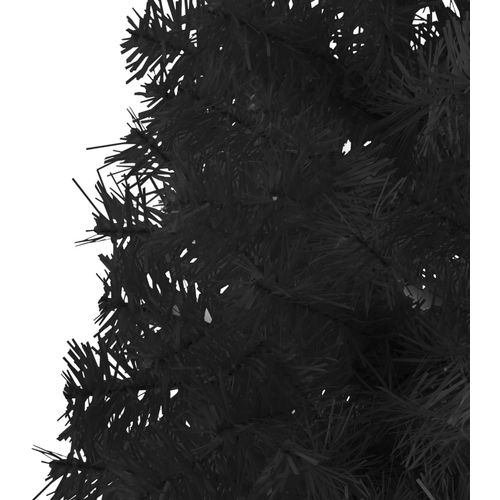 Tanka umjetna polovica božićnog drvca sa stalkom crna 120 cm slika 7