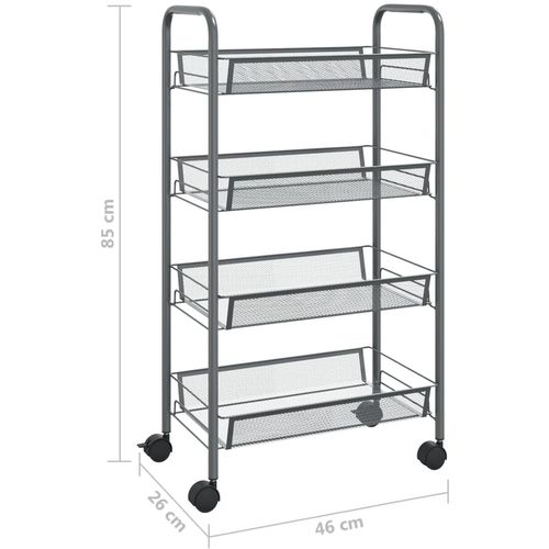 Kuhinjska kolica s 4 razine siva 46 x 26 x 85 cm željezna slika 14