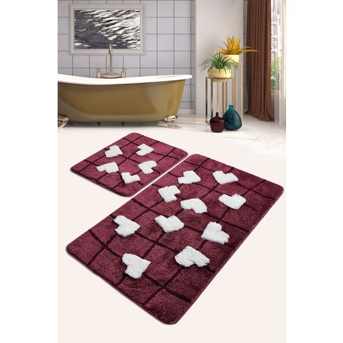 Kalbim - Purple Multicolor Acrylic Bathmat Set (2 Pieces) slika 1