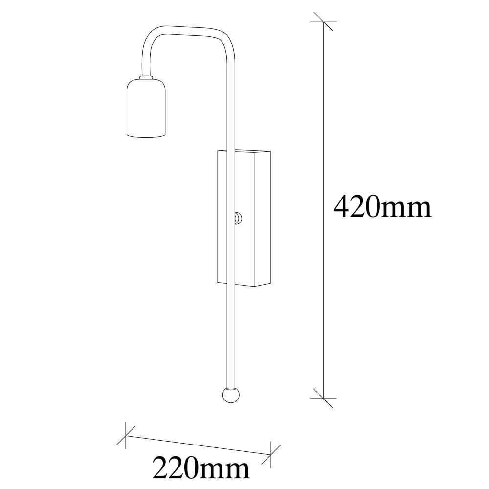 Mum - 3501 Gold Crna Zidna Lampa slika 3
