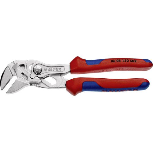 KNIPEX 86 05 150 S02 kliješta sa okruglim čeljustima s višekomponentnim rukavima kromiranim 150 mm Knipex  86 05 150 S02 ključ s kliještima  150 mm slika 1