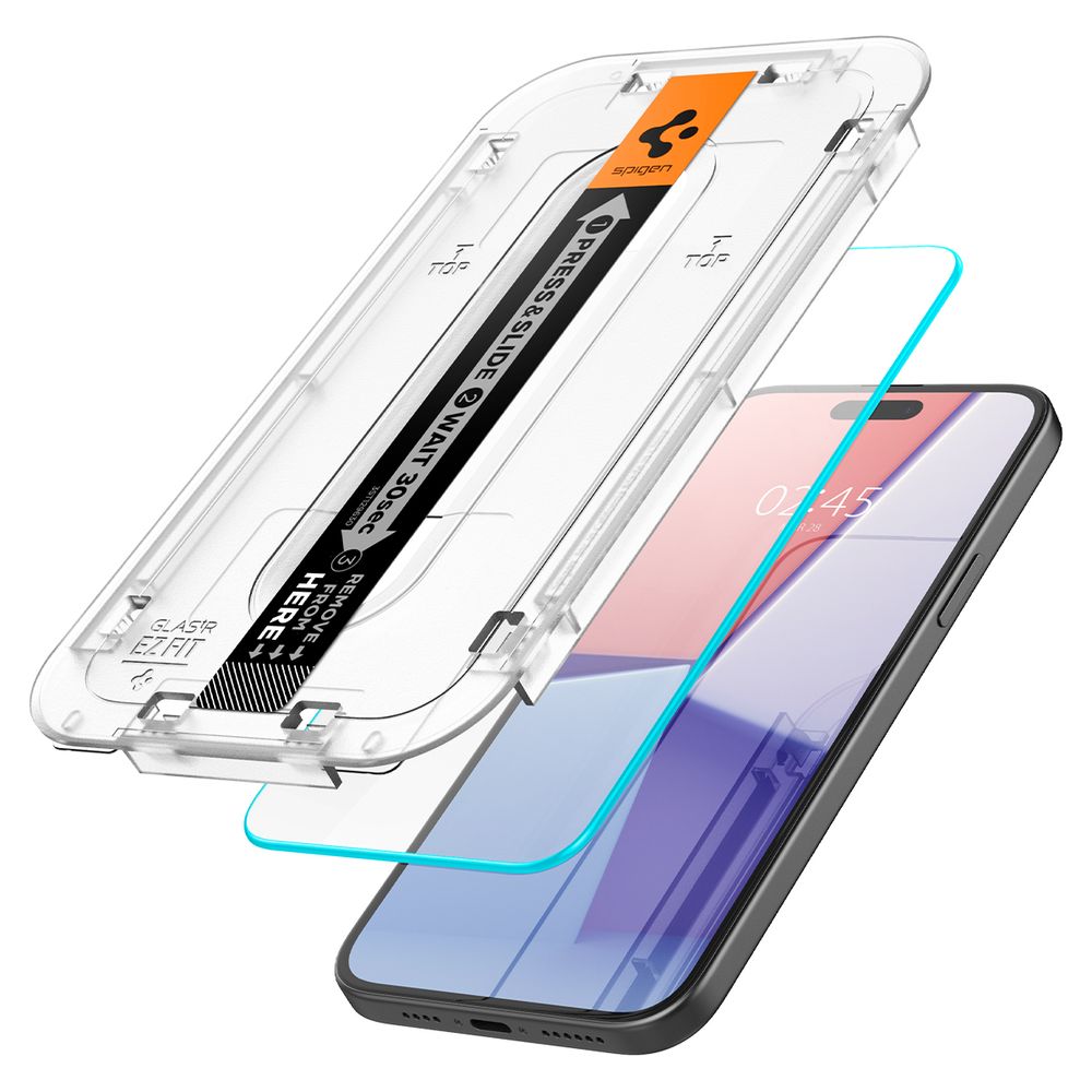 Spigen Glass tR EZ Fit 2 Pack, transparency - iPhone 16/15 slika 3