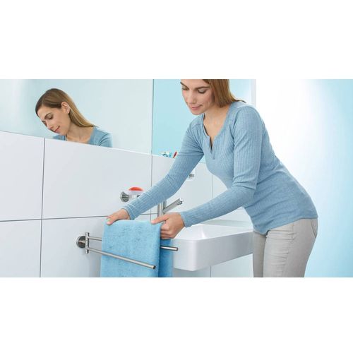 tesa® MOON Držač za ručnike za kupaonice s dvije ruke tesa  MOON držač ručnika  ljepilo metal slika 2