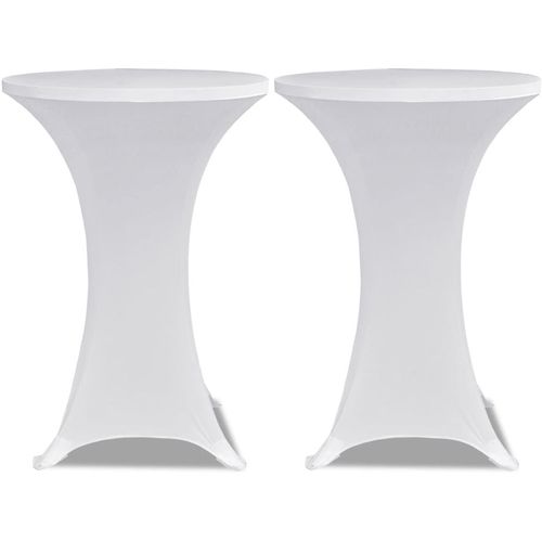 Bijeli rastežljiv stolnjak za stolove Ø80 2 kom slika 6
