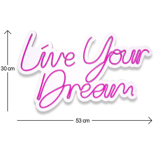 Wallity Ukrasna plastična LED rasvjeta, Live Your Dream - Pink slika 5