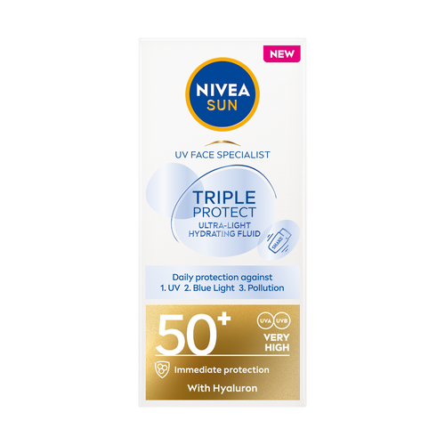 NIVEA SUN TRIPLE PROTECT ultralagani fluid za zaštitu kože lica od sunca SPF 50+, 40 ml slika 2