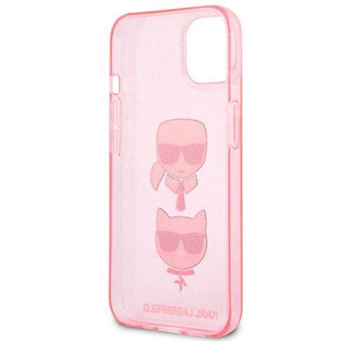 Karl Lagerfeld Futrola za iPhone 13 Mini Pink Glitter Karl`s & Choupette slika 3