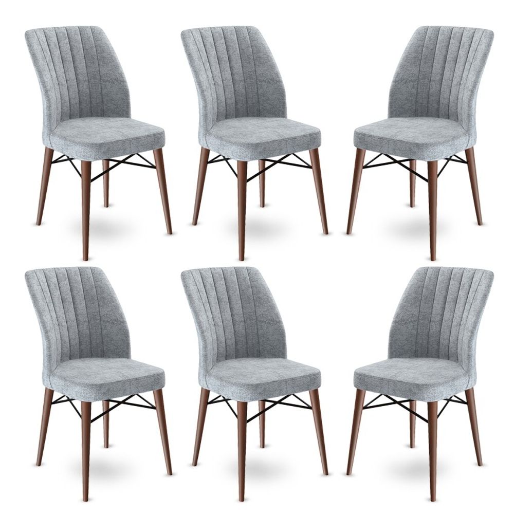 Flex - Sivi i Braon Set Stolica (6 Komada) slika 1