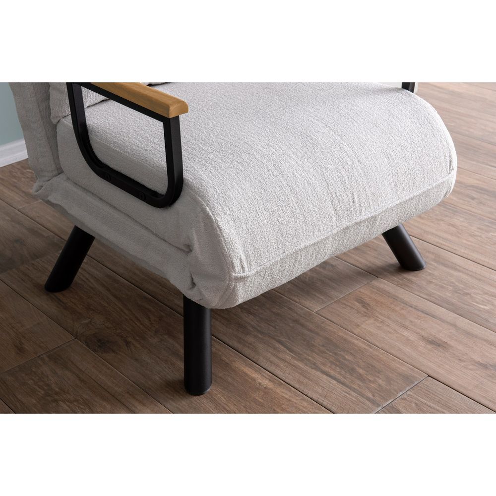 Sando Single - Sofabed od Teddy Tkanine - Bijeli 1-Sjedalni Sofabed slika 4