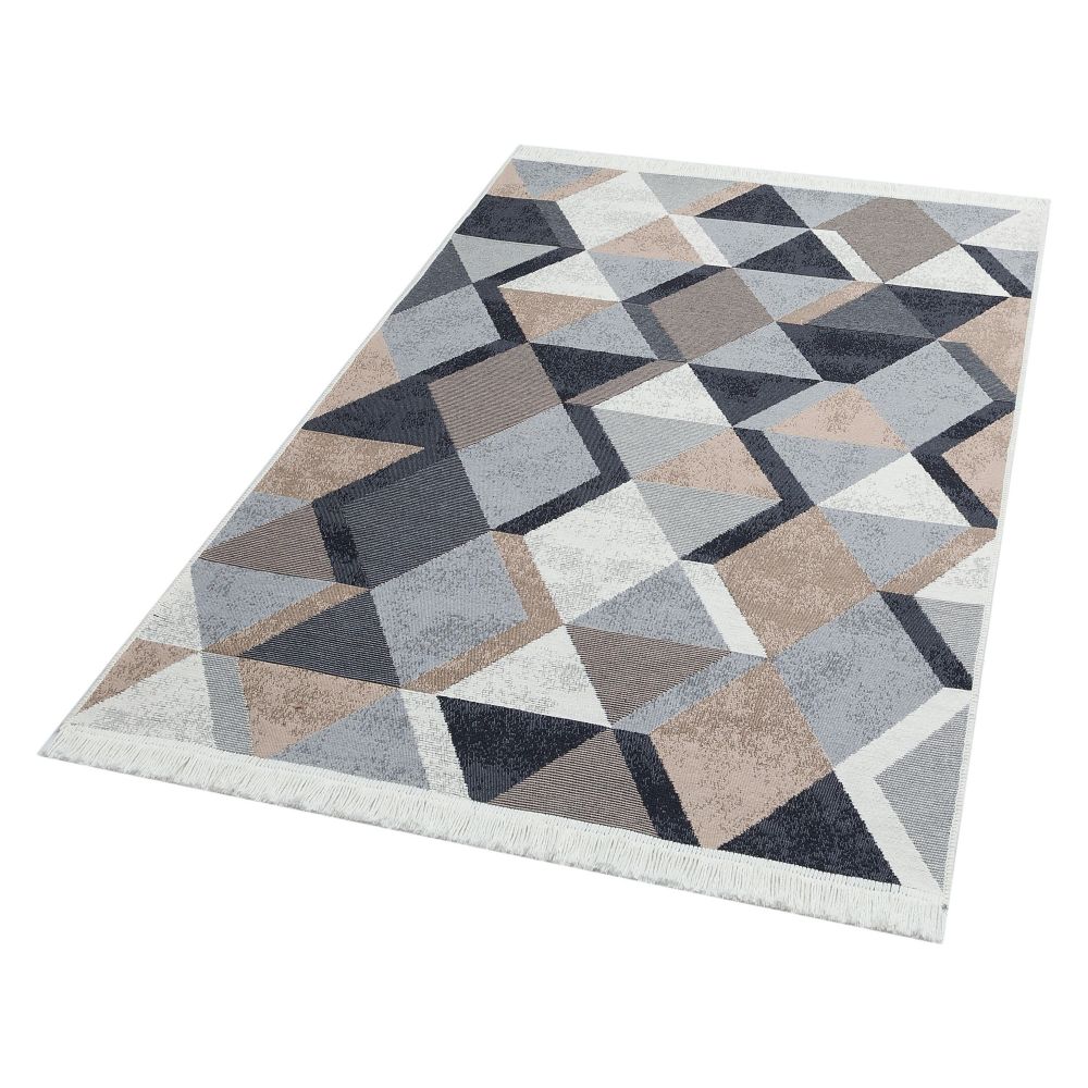 Elegantni Bež, Crni i Bijeli Tepih (160 x 230 cm) slika 2