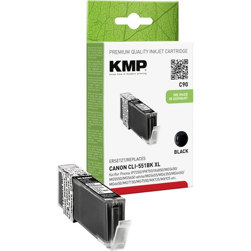 KMP tinta zamijenjen Canon CLI-551BK, CLI-551BK XL kompatibilan  foto crna C90 1520,0001 slika 2