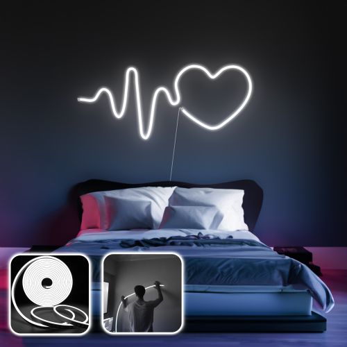 Opviq dekorativna zidna led svjetiljka, Heart - Medium - White slika 2