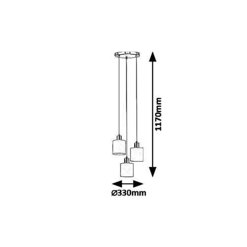 Rabalux Natina,visilica, E14 3X MAX25W,braon/hrom slika 2