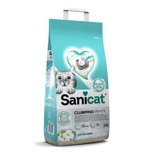 Sanicat Posip Za Mačke Clumping White Cotton 20 L