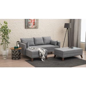 Ugaona Sofa Bella Lijevi Kut 2 Siva sa Funkcijom Ležaja