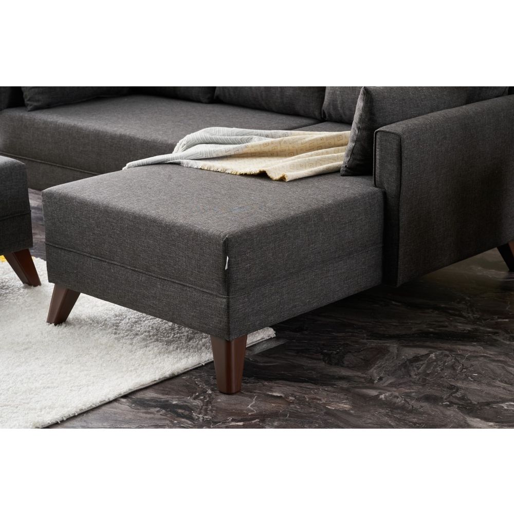 Bella Mini Ugao Sofa Desno - Antracit Trosjed na Razvlačenje slika 4