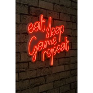 Wallity Ukrasna plastična LED rasvjeta, eat sleep game repeat - red