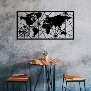 World Map Medium 2 Black Decorative Metal Wall Accessory