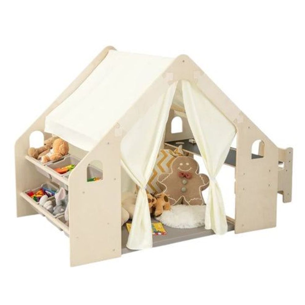 Kinder Home Multifunkcionalna drvena dječija kućica 6U1 slika 2