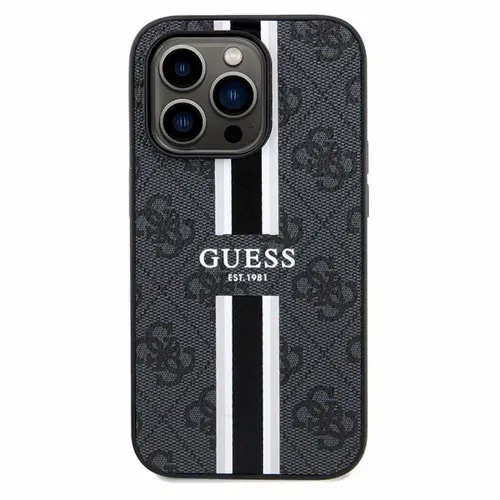 Originalna GUESS Hardcase GUHMP15LP4RPSK torbica za iPhone 15 Pro (Magsafe 4G Printed Stripes / crna) slika 2