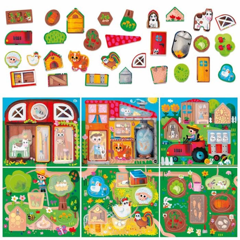 HEADU Edukativna slagalica Montessori Play Farm slika 2