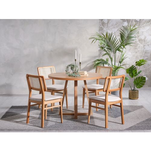 Puffy - Natural Natural Dining Table & Chairs Set (4 Pieces) slika 1