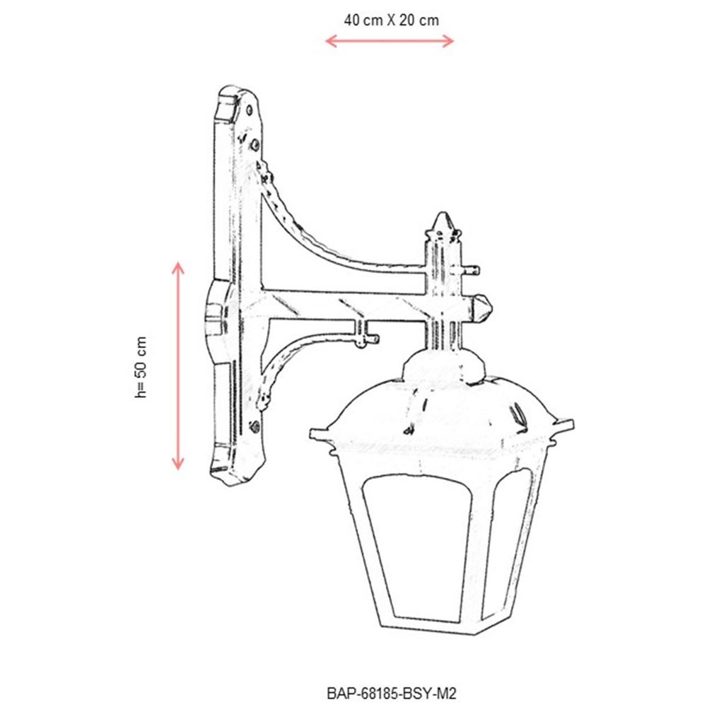 BAP-68185-BSY-M2 Crna Spoljna Zidna Lampa slika 3
