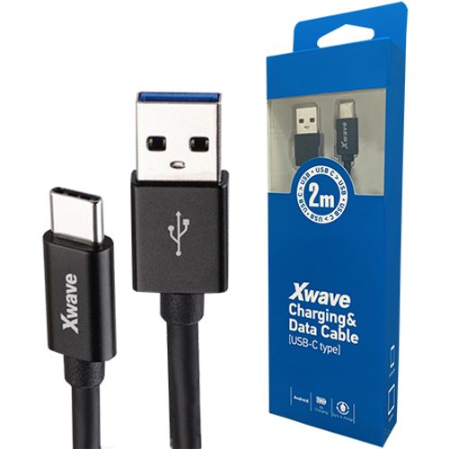 Xwave Kabl USB Tip-C 3.0 muški na Tip-C 3.1 muški 2M,PVC crni slika 1