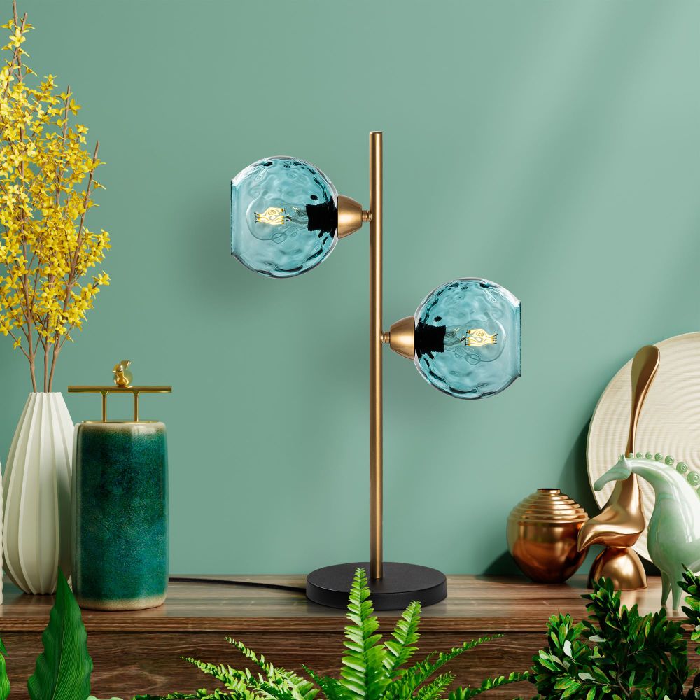 Benek - Plava Zlatna Stolna Lampa slika 1