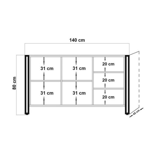 Hanah Home COSMO-TKM.14 Set Nameštaja za Dnevnu Sobu - Crni, Atlantic Pine slika 15