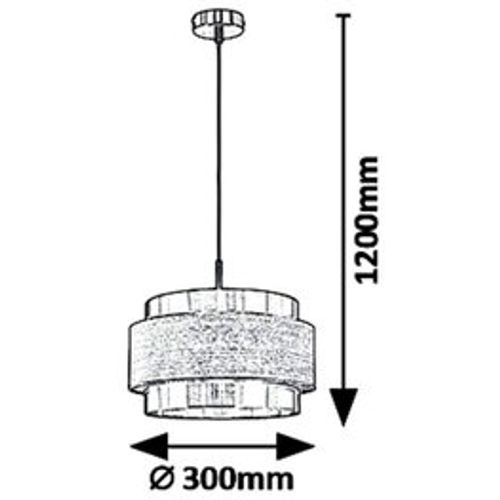 Rabalux Basil visilica E271XMAX 40W hrom/ s oak slika 2