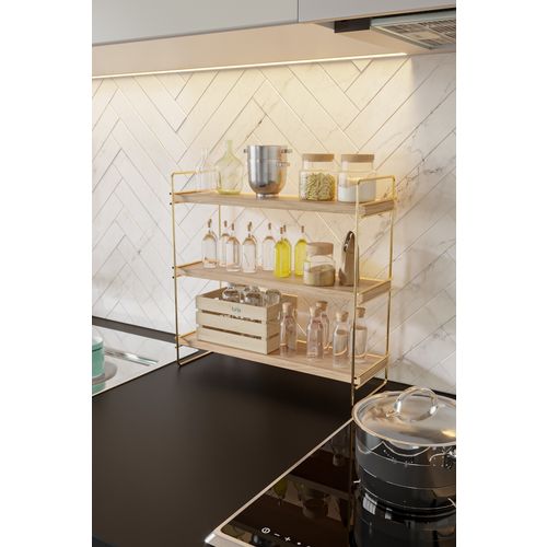 Masa Üstü 3 Katlı Organizer, Servis Rafı Gold
Brown Wall Shelf slika 2