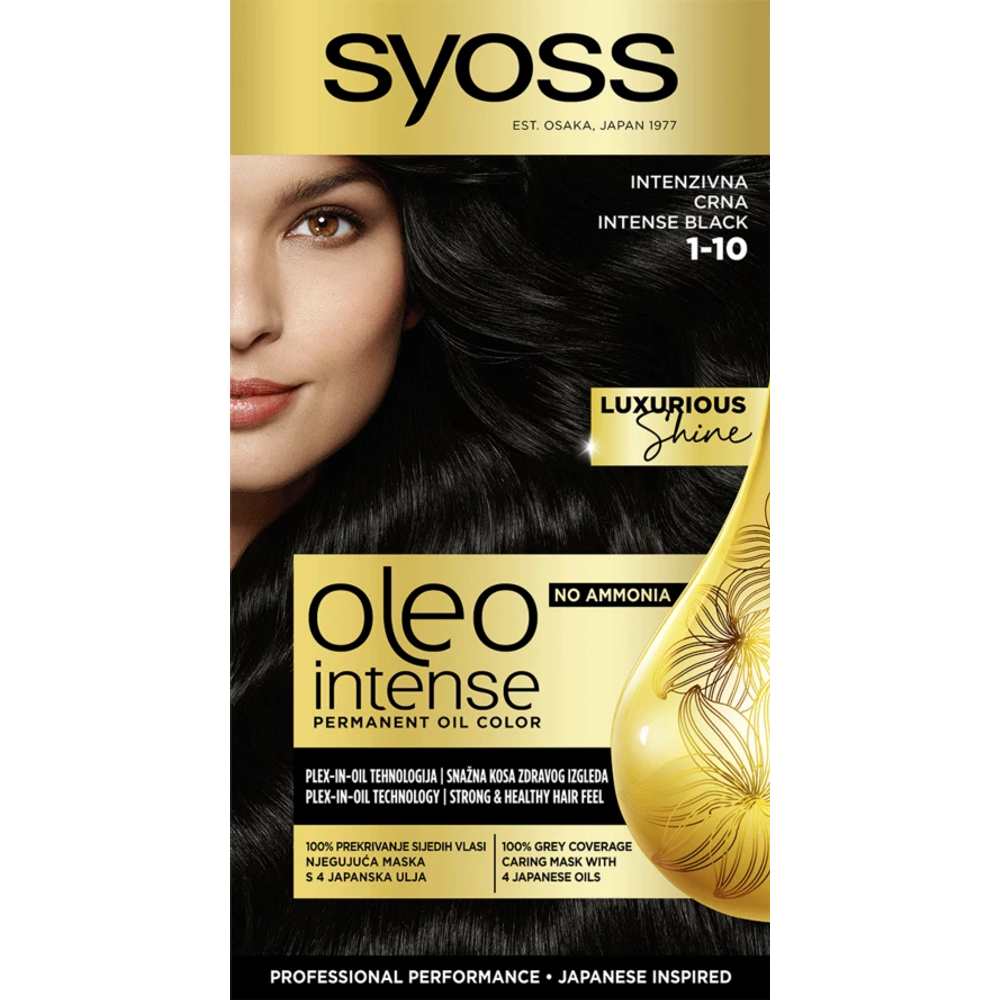 Syoss Oleo Intense farba za kosu 1-10 Intense Black   slika 1