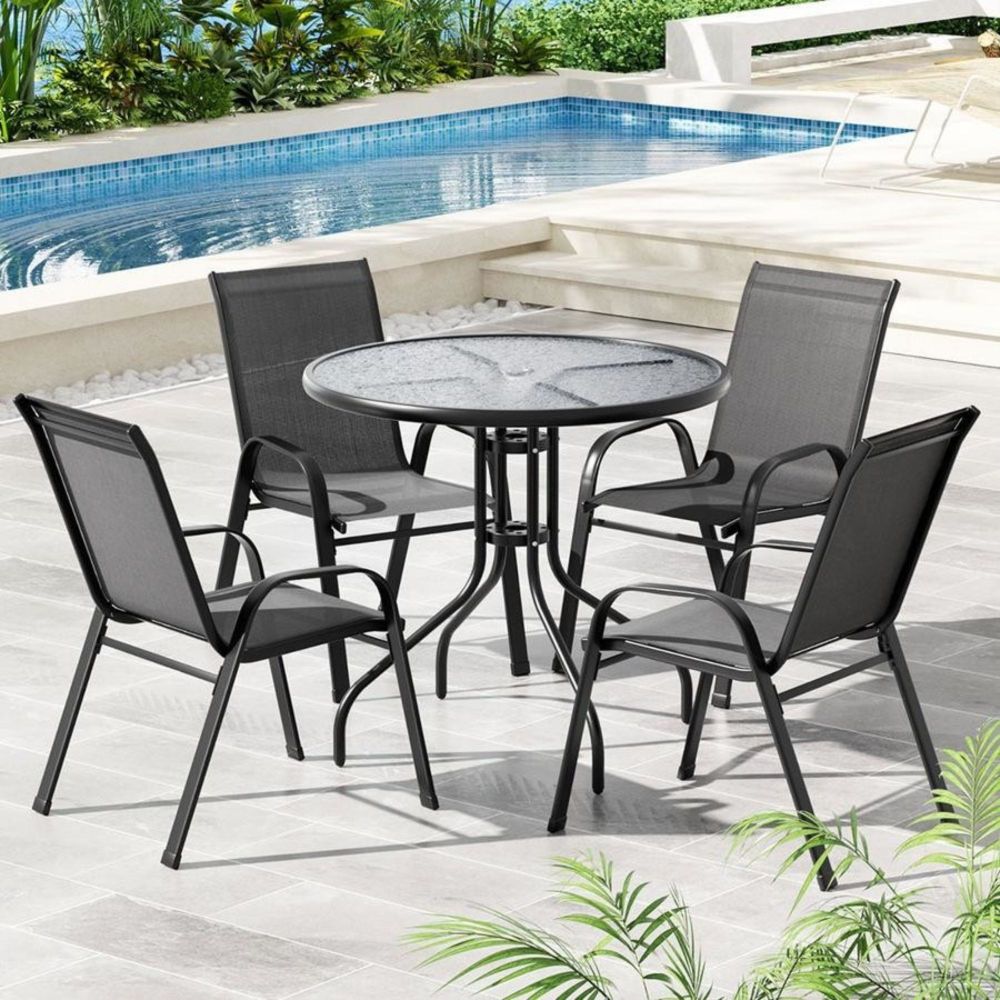 Metalni vrtni set stol Cancun + 4 stolic slika 2