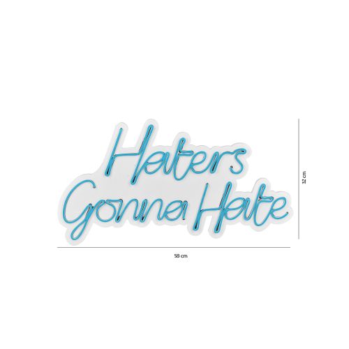 Wallity Ukrasna plastična LED rasvjeta, Haters Gonna Hate - Blue slika 8