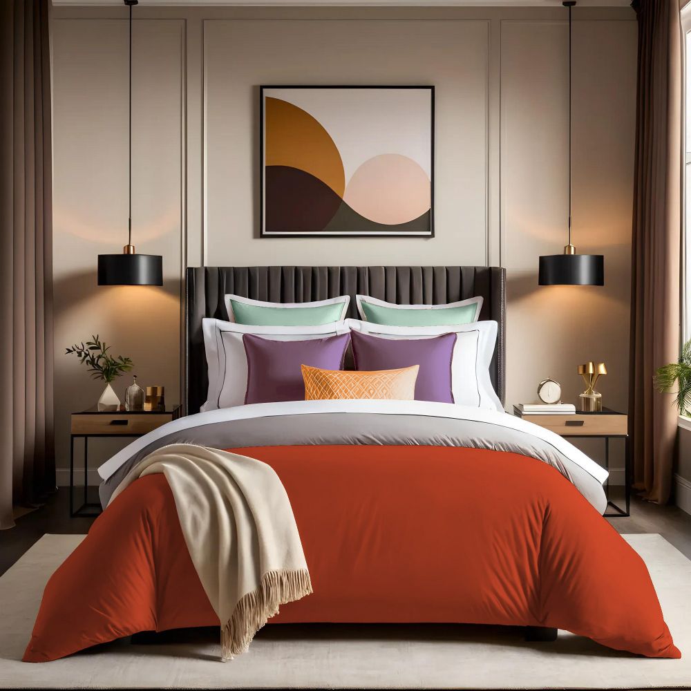 Tonne Mixte - Joli Tile Red Ranforce King Quilt Cover (FR) (IT) slika 1