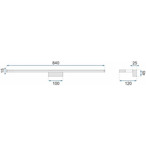 TOOLIGHT LED ZIDNA SVJETILJKA U KUPAONICI IZNAD ZRCALA 18W 90CM APP371-1W CHROME slika 10