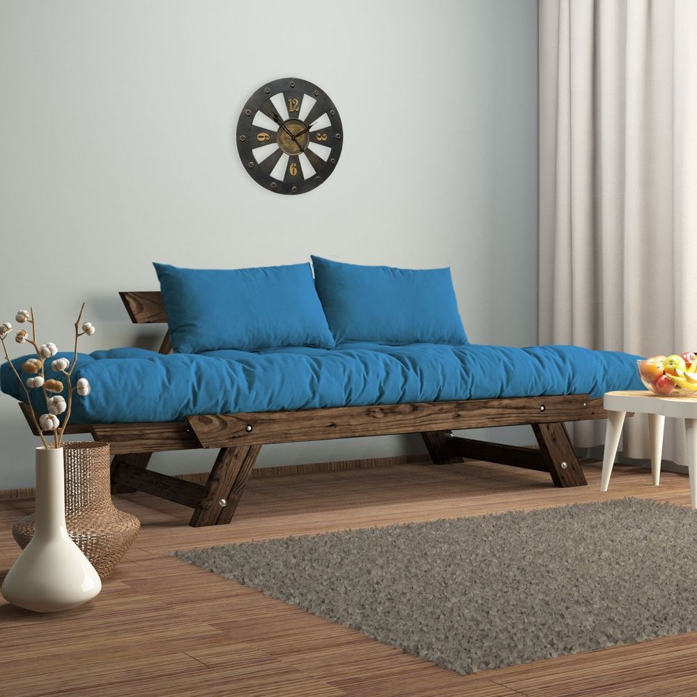 Dvosjed sofa CPT8115-210 - boje: Orah, Plava i Vrtna slika 3