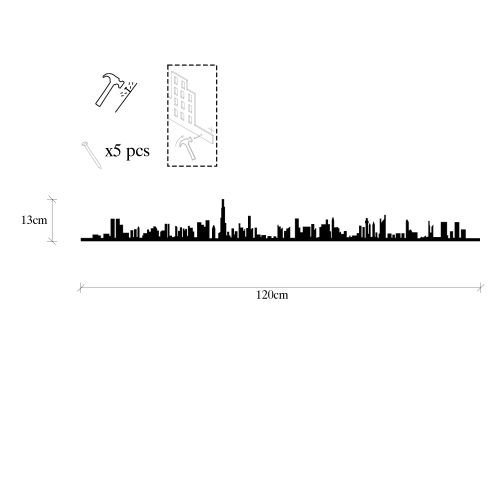 Wallity Metalna zidna dekoracija, Dubai Skyline slika 6