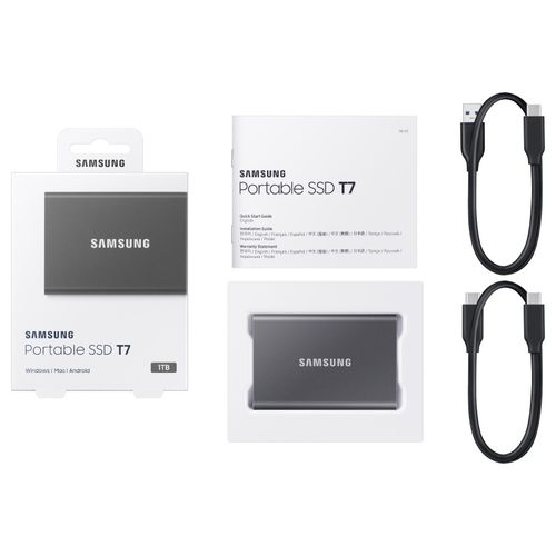 SAMSUNG Portable T7 1TB sivi eksterni SSD MU-PC1T0T slika 11