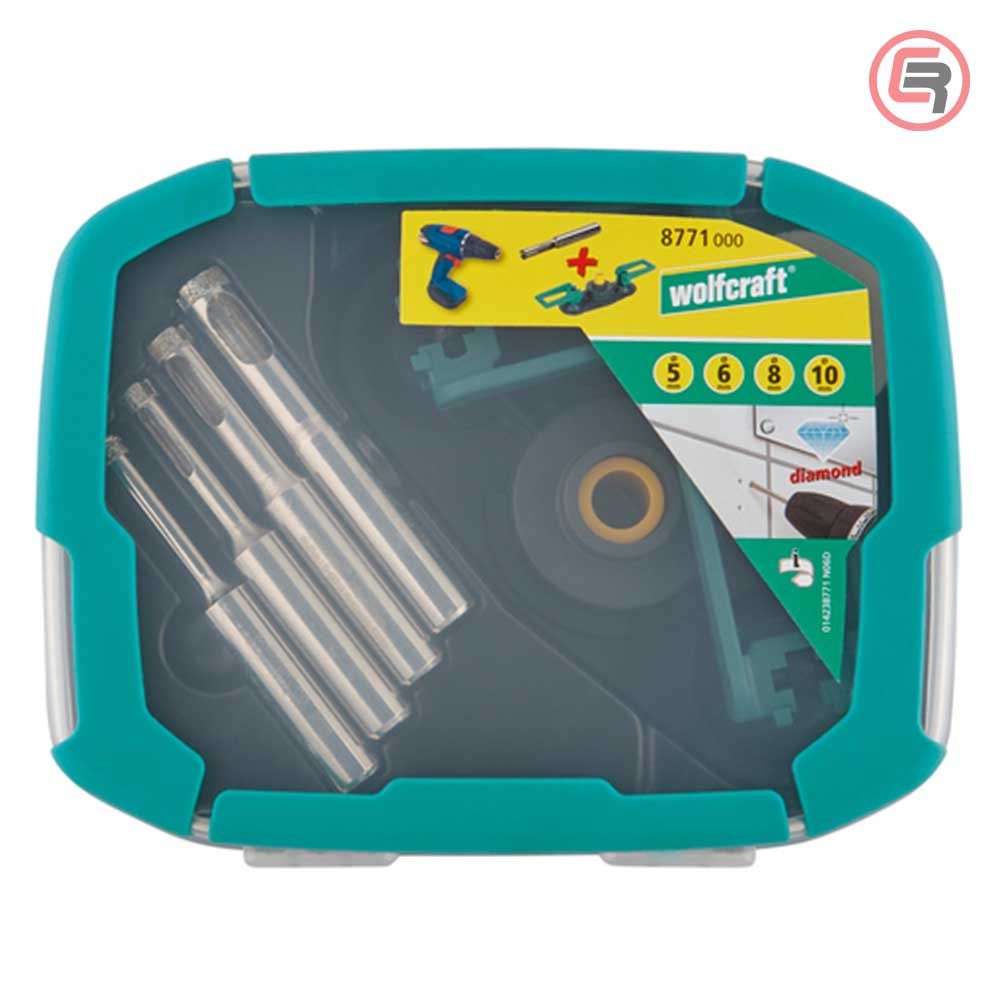 Wolfcraft Set Dijamantnih Kruna Za Keramiku fi 5 - 10 mm Sa Držačem "Ceramic" / 5 dijelna - 8771000 slika 2