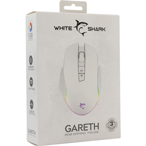 White Shark MIŠ GM-5009 GARETH Bijeli / 6400 dpi slika 6