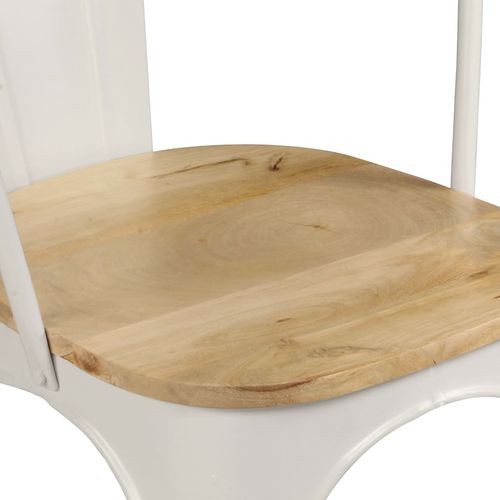 Blagovaonske stolice od masivnog drva manga 2 kom bijela slika 33