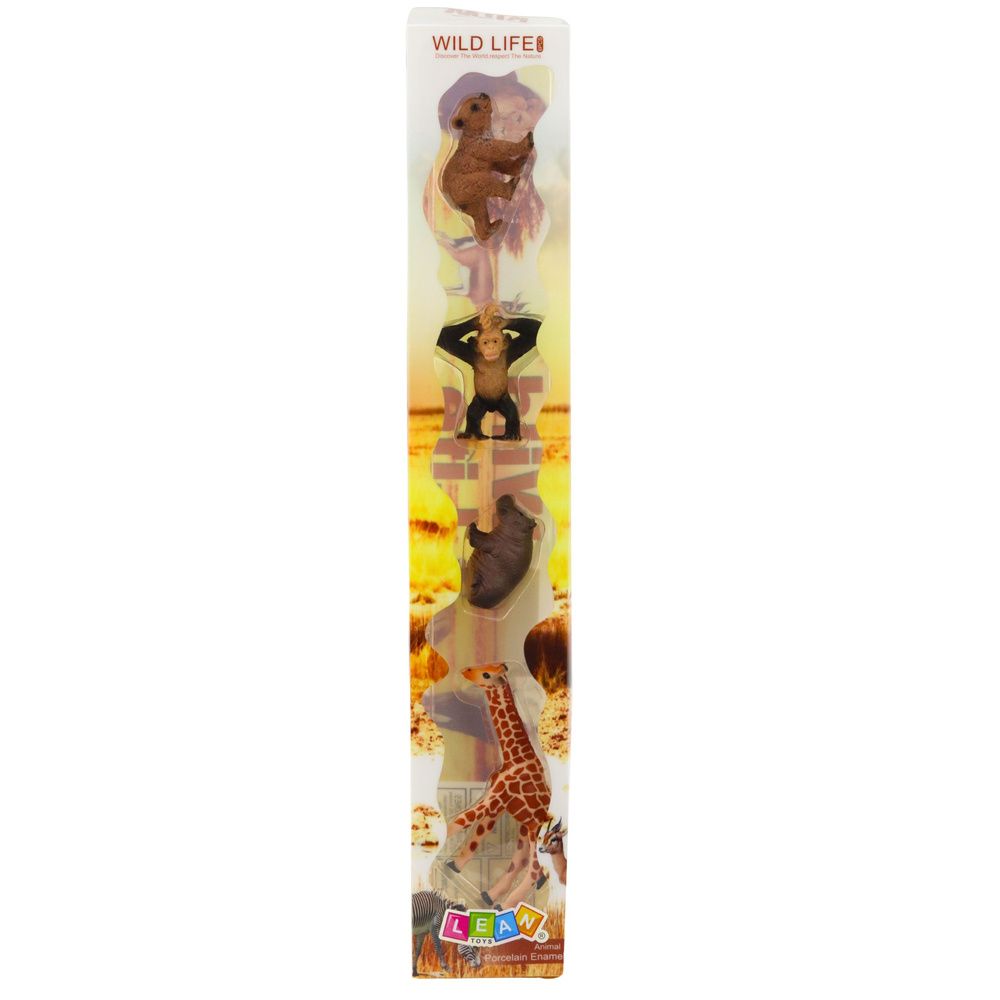 Set mini figurica divljih životinja čimpanze žirafe 6-9 cm 4 komada slika 6
