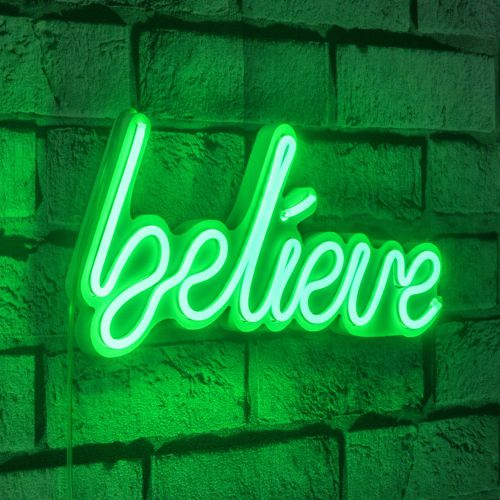 Wallity Ukrasna plastična LED rasvjeta, Believe - Green slika 9