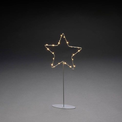Konstsmide 1218-993 LED božićna zvijezda  jantar LED srebrna (mat)  s postoljem, s prekidačem, timer slika 2