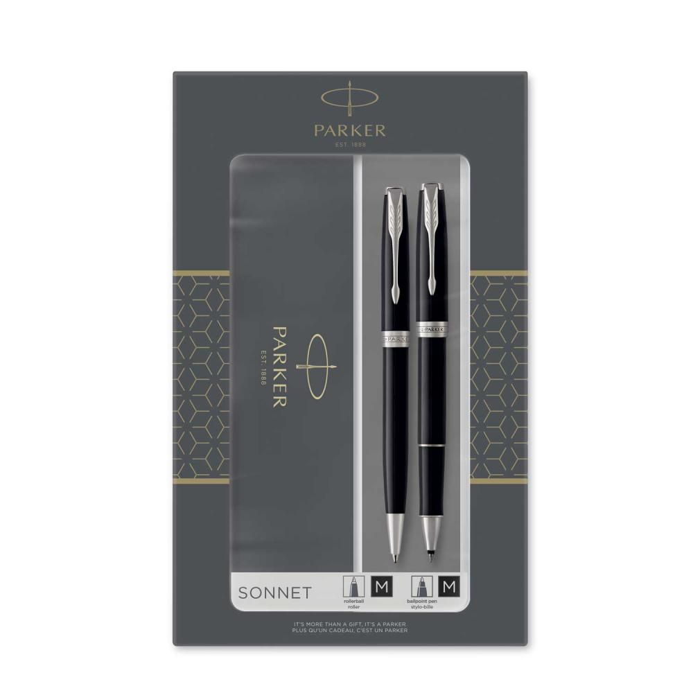 PARKER set Sonnet Duo (Ballpoint i Roller ball olovka), crni slika 1